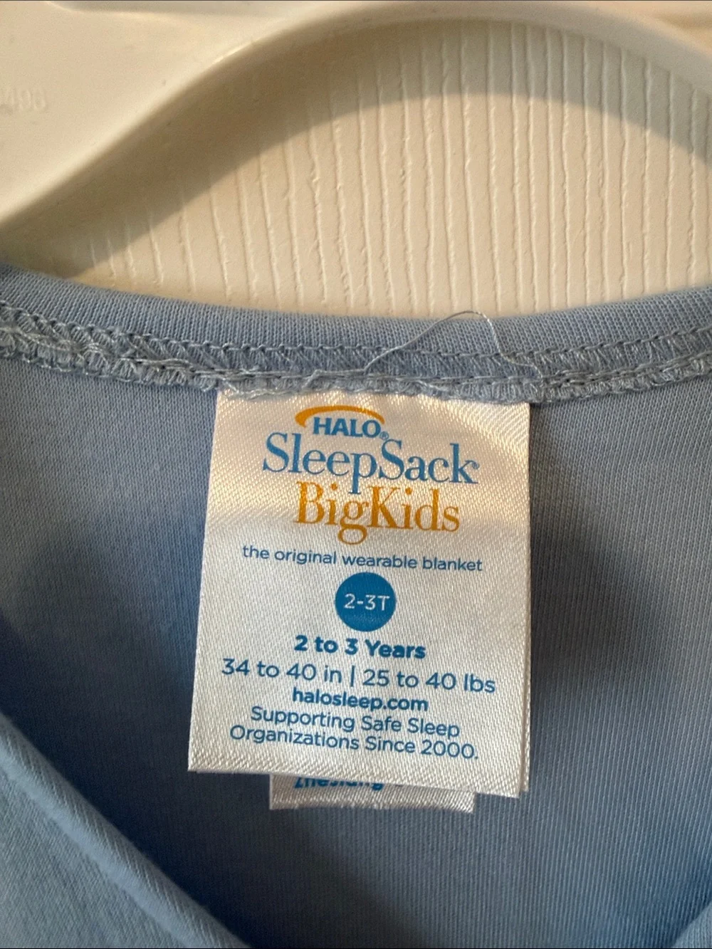 HALO Light Blue Sleeveless Zip Sleep Sack with Truck Embroidery